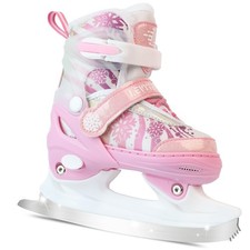 Adjustable Ice Skates for Kids Boys Girls - Warm Fleece Lined, 4 Size Adjusta...