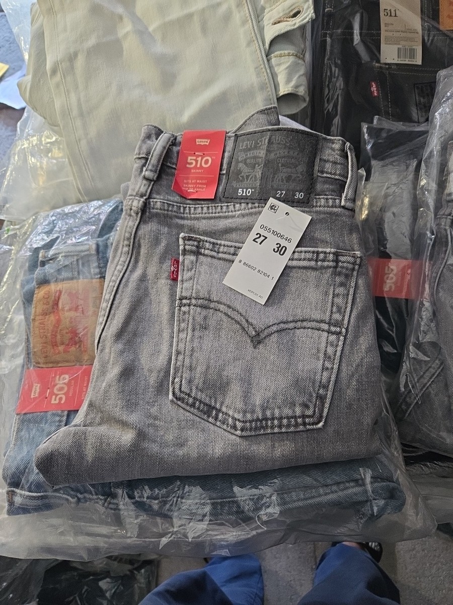 Levis 510 Mens Skinny Fit Leg Stretch Jeans 27x30 Caldera Gray NWT