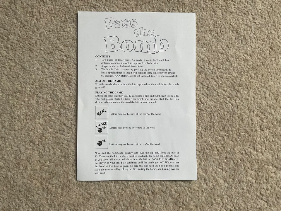 Pass The Bomb Explosive Word Board Game By Gibsons Games -  Complete & Working - Image 4 of 4