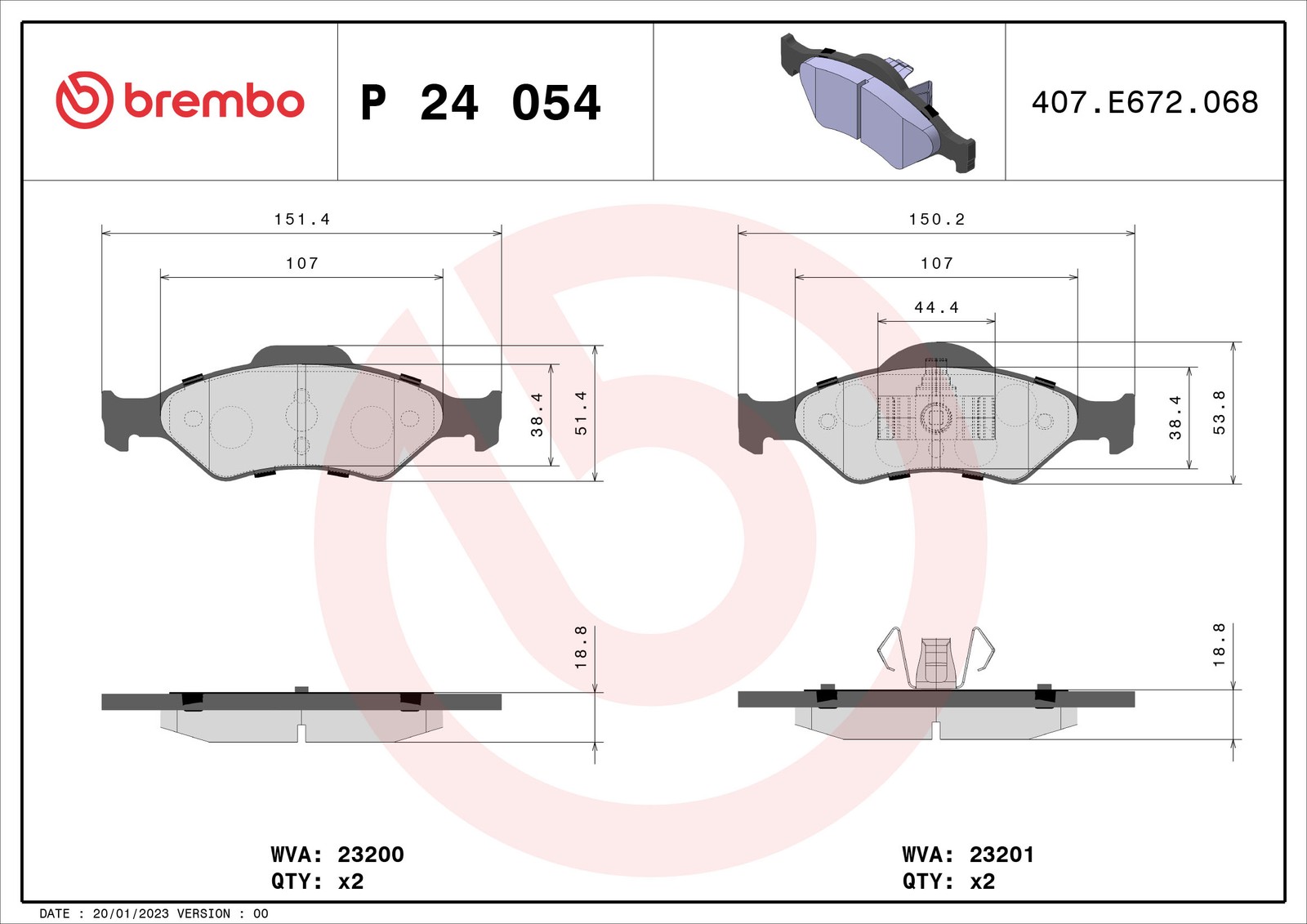 ✅Fits BREMBO KLOCKI SZCZEKI CYLINDERKI P 24 054 BRAKE PADS FRONT ⭐UK Seller⭐ - Image 14