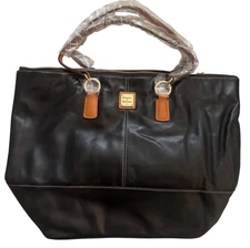 Dooney & Bourke O-Ring Shopper Black Leather Tote Bag NWT 5P832 BL $268 MSRP