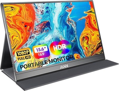 MNN Portable Monitor 15.6inch FHD 1080P USB C HDMI Gaming Ultra-Slim IPS Display
