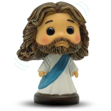 Jesus Bobblehead for Car Dashboard - 3.5 Resin Baby Blue Mini Jesus Figure/St...