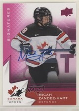 2020 Team Canada Juniors Women's WC Purple Autos Micah Zandee-Hart #62 Auto 2a9