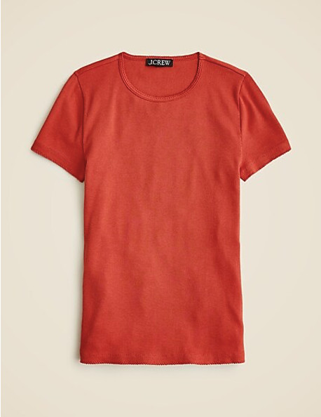 J.Crew Fine rib short sleeve T shirt in Red Clay Size M Medium