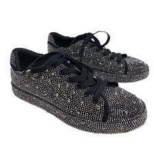 INC Womens Lola Bling Sneakers Shoes Sz 6.5 Swiftie Rave Glam Pewter Disco