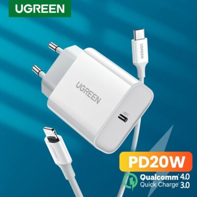 UGREEN 20W PD Fast USB Type C QC4.0 QC3.0 Quick Charger For iPhone 14 13 Xiaomi