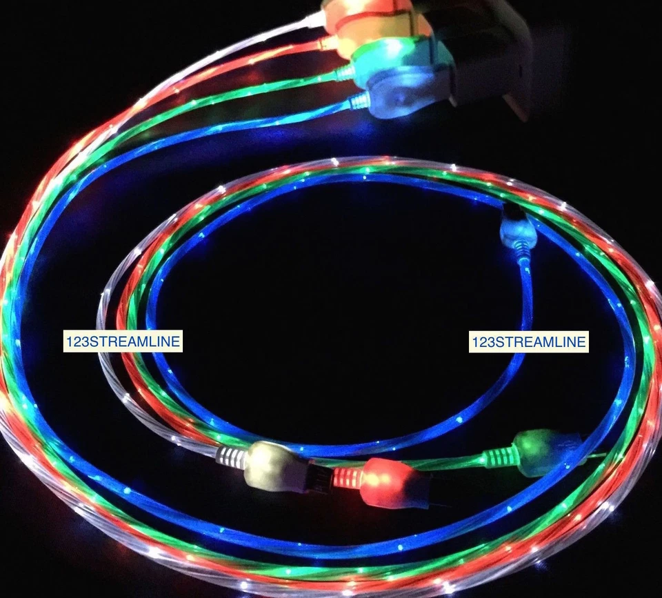 Cargador de cable de datos con luz led fluida PARA TODOS LOS TELÉFONOS Y DISPOSITIVOS MICRO (TIPO C) Foto 2 de 4