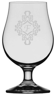 Decorated Font - Etched Monogram 11.75oz Glencairn Iona Beer Glass