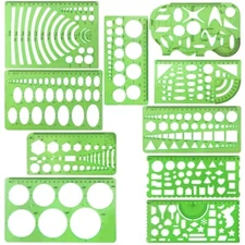 10 Pcs Geometric Drawing Templates Drafting Measuring Tools for Architecture
