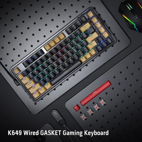 Redragon K649 78% mechanische RGB-Gaming-Tastatur mit Hot-Swap-Sockel - Bild 7 von 10