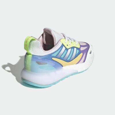 Kids Adidas ZX 2K Boost Trainers GZ7502 White/Blue Size UK 4.5