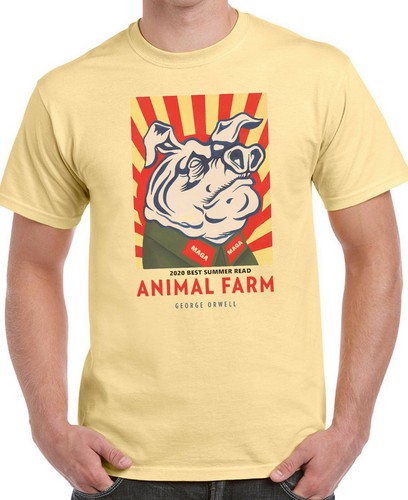 Camiseta Animal Farm George Orwell #2 Ash, Caqui, Blanco, Amarillo Pequeño -3X. Envío gratuito - Imagen 4 de 4