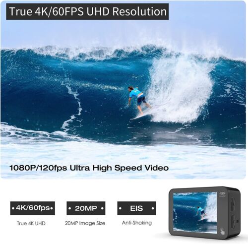 ✅Campark 4K TouchScreen 60fps Action Camera 20MP Sports Camera Waterproof Camera - Picture 3 of 7