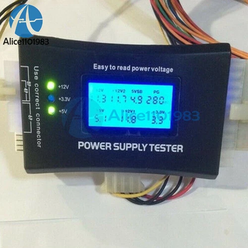 Power Supply Tester 20 24 Pin Sata LCD PSU HD ATX BTX Voltage Test Source