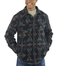 NWT Men's Jachs New York Sherpa Lined Wool Blend Shirt Jacket Aztec Size Large