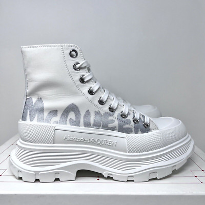 Alexander McQueen ストライプ ミディスカート ホワイト Alexander Mcqueen Tread Boots Women's Size 38.5 EU/8.5 US