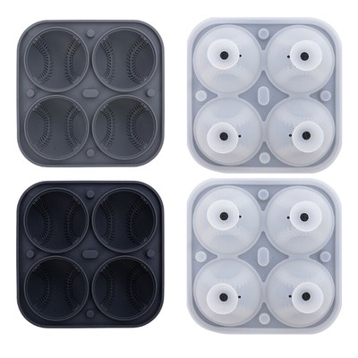 Ice Cubes Tray Silicone 3D Baseball Shape Mold Household Popsicles Making Tool