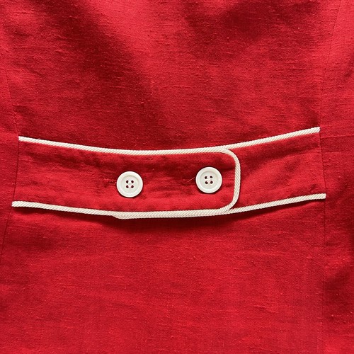 BCBG Paris Red Linen Short Sleeve Jacket Top Lined USA Preppy Chic VTG XS/S - Picture 9 of 16