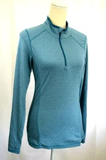 RBX Teal Blue Quarter Zip Athletic Top long sleeve thumbholes Running, etc Sz S