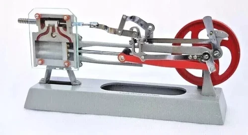 Steam Engine Model Working Piston,Slide Valve and Link Motion Section Free ship'