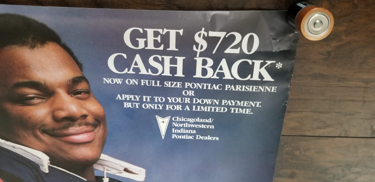 William Perry 1985 Chicago Bears Pontiac RARE signed Poster THE