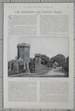 1900 Print Round House Edgehill Caesars Tower Warwick Castle Broughton Graben