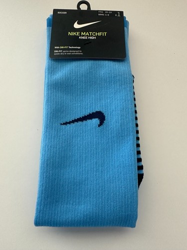 Nike MatchFit Knee High Soccer Socks SM CV1956-412 Size YTH 3Y-5Y Blue