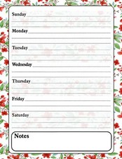 Magnetic Dry Erase Calendar - White Board Planner - Flowers 3/030