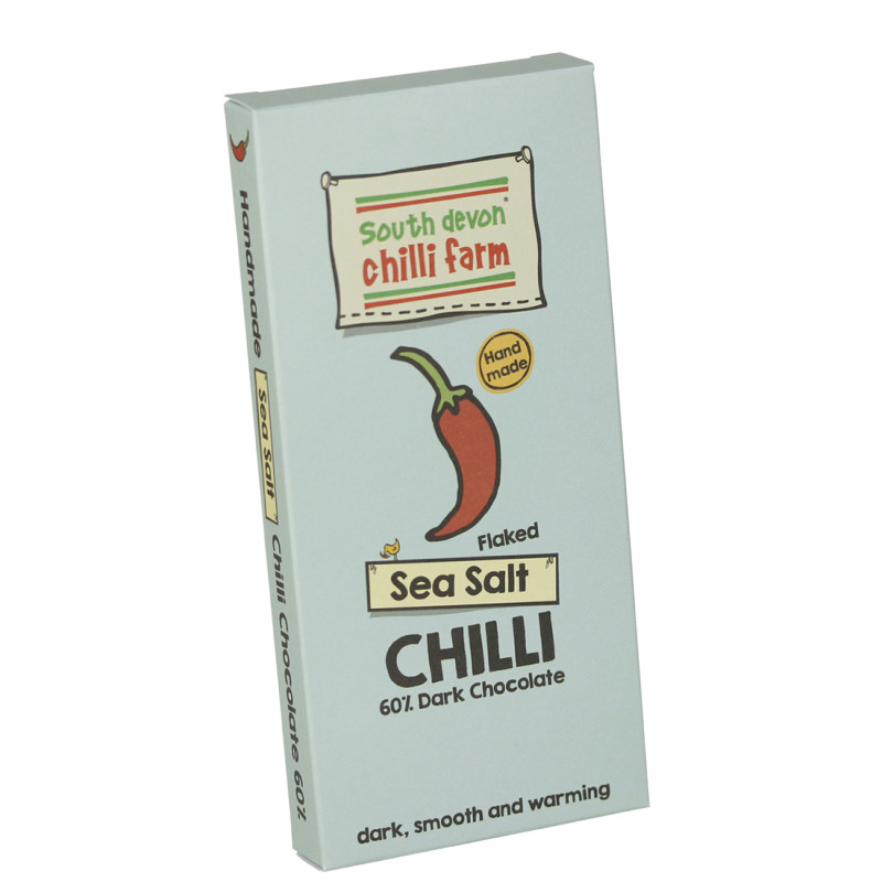 South Devon Chilli Farm 'Flaked Sea Salt' Chilli Chocolate 80g