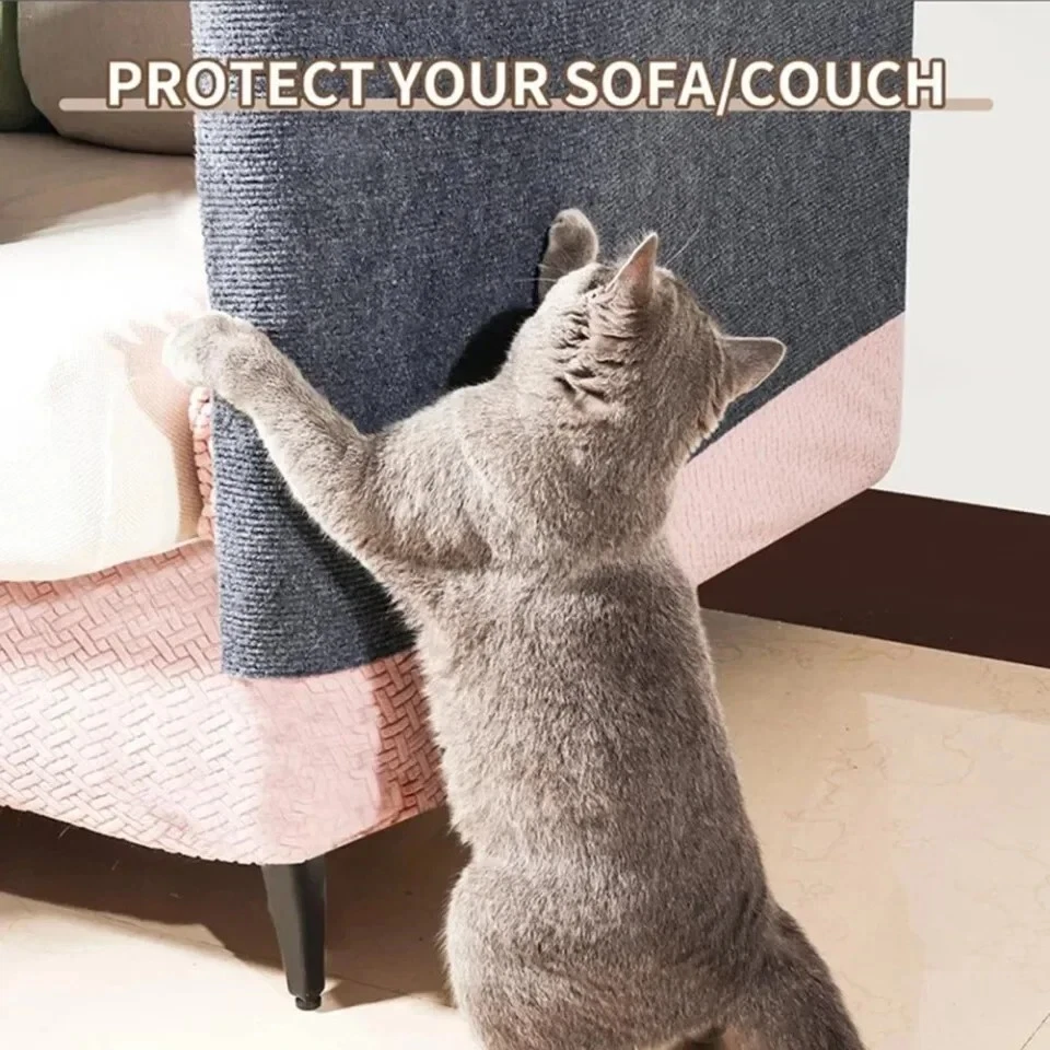 Cat Scratching Mat | Self-Adhesive Carpet Pad for Sofa & Wall Protection - Image 2 of 4