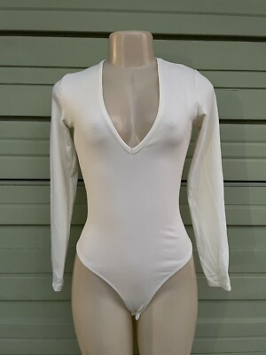 New ZARA Beige soft v neck bodysuit 0264/308 Long Sleeve V