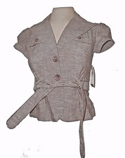 New Blazer, A. Byer, Brown Cotton-Blend Belt Top-Stitching A-Line MSRP- 58.00 S