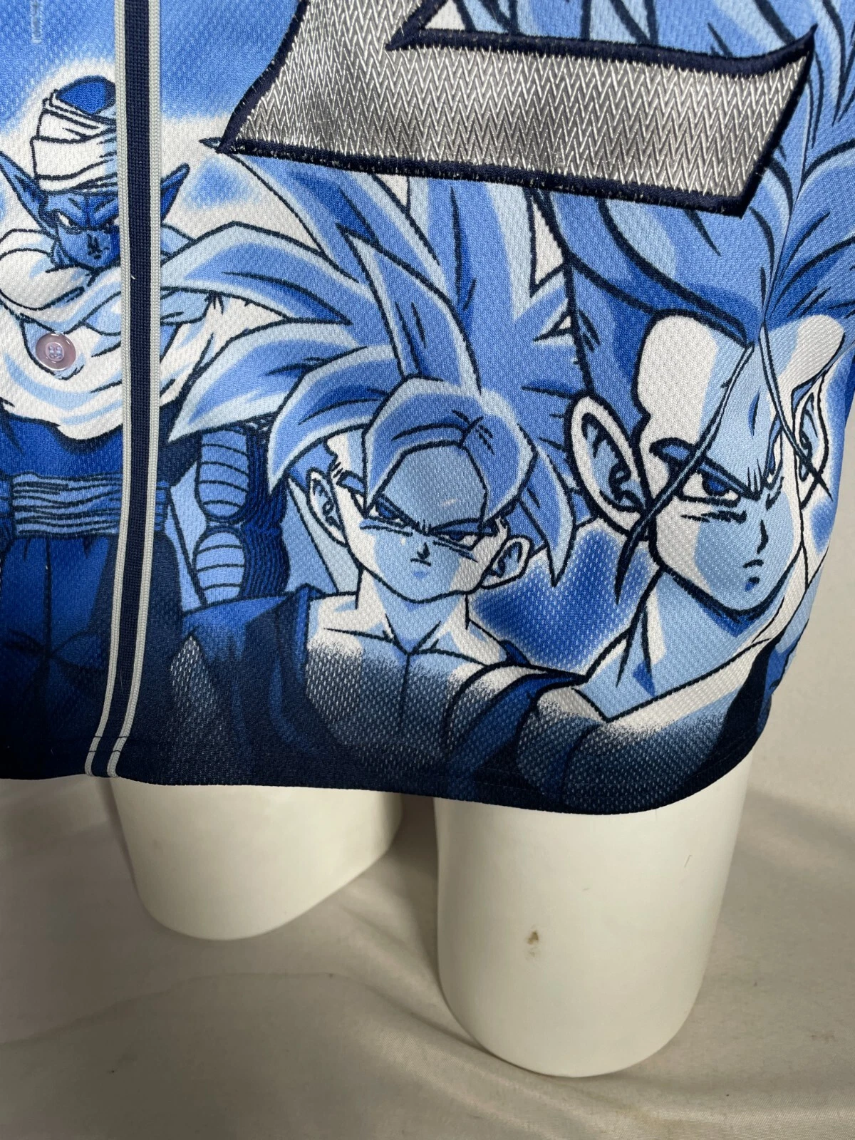 VTG 2001 Dragon Ball Z Funimation Production Blue Baseball Jersey