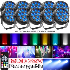 Rechargeable Stage Light 12LED Mini Par Light Battery RGB DMX Wall Wash Light US