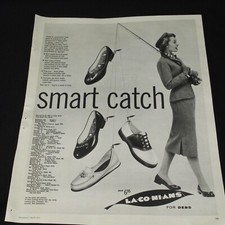 Vintage Print Ad 1955 La Co Ni Ans Shoes MCM 1 page Seventeen Magazine