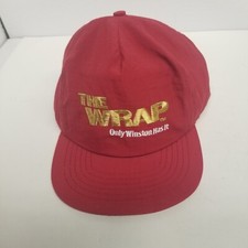 Vintage 1990s Winston Cigarettes "The Wrap" Promo Snapback Red Hat, NOS