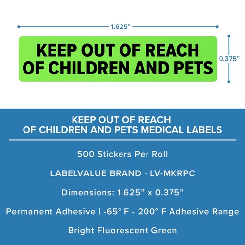 Keep Out of Reach of Children and Pets Medical Labels - Picture 2 of 4