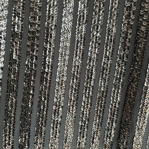 H&M Sequin Trousers 10 12 Black Striped Cropped Wide Leg Culottes - Picture 2 of 4