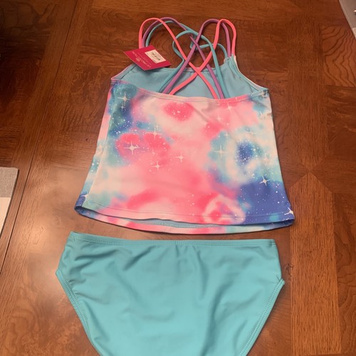 NWT-Girls SO 2-Piece Multicolored Tankini Swimsuit-Size 12 - Picture 8 of 12