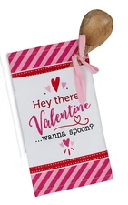 DII Design Imports Valentine's Day Dish Towel Wanna Spoon Gift Set Chef Cook
