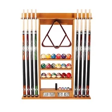 GSE Games & Sports Expert 8 Pool Cue Wall Rack with Score Counter, Pool Cue S...