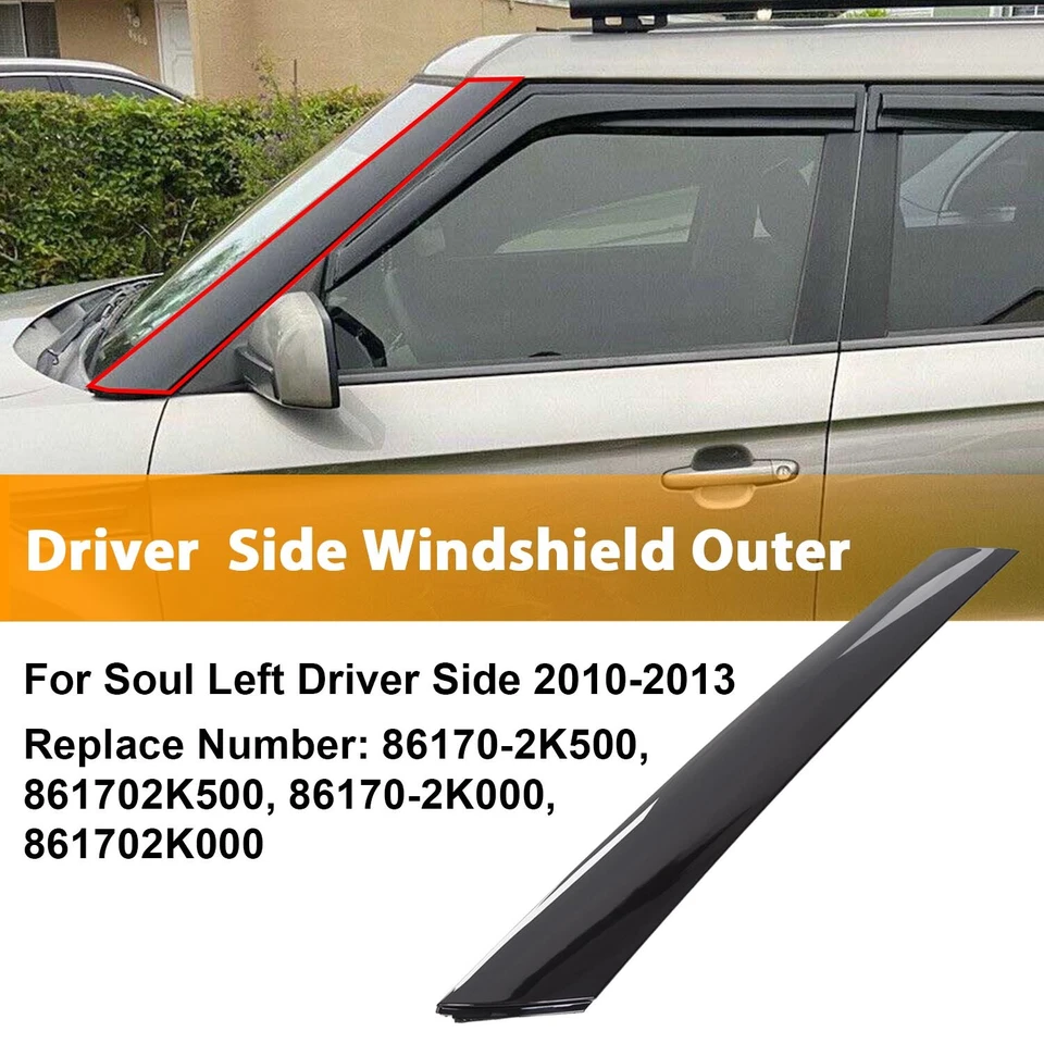 Parabrisas moldura exterior izquierdo KIA Soul 2010-2013 2012 panel de ajuste de pilar A Foto 4 de 4