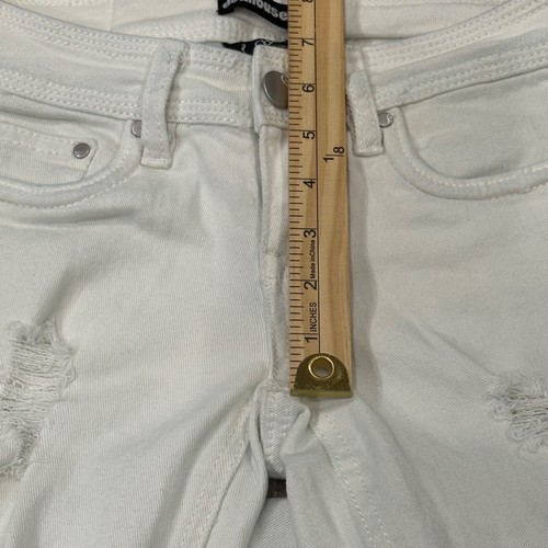Dollhouse Charley Women's Low Rise White Denim Distressed Skinny Sz 1 Inseam 26" - Picture 9 of 10