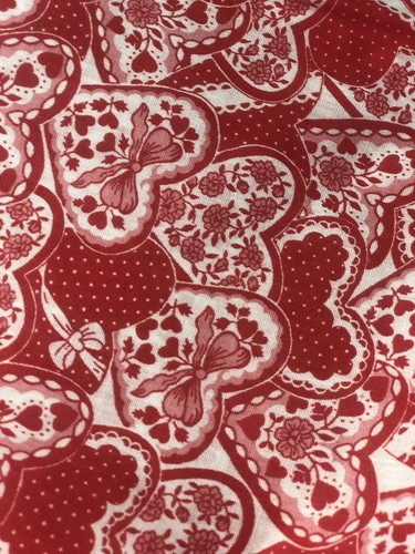 Vintage Springs Industries red hearts valentines cotton fabric 4+ yrds polka dot - Picture 3 of 11