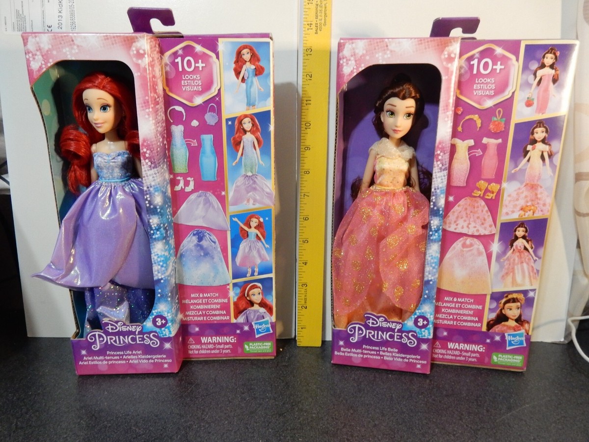 Lot of Disney Princess Life Fashion Dolls Belle &Ariel