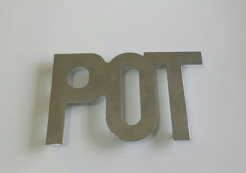 Fermacarte Vintage In Argento Per Gioco Poker Con Scritta POT - Foto 5 di 10