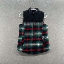 Maurices Womens Nwt Size S Red Flannel Full Zip Puffer Sherpa Vest