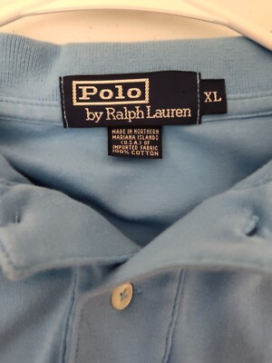 Polo by Ralph Lauren Vintage 80's 90's Sky Blue Polo Shirt *Mint