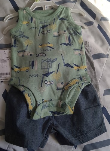 Dazzerake Baby-Set 2-teilig - Strampler Mit T-Shirt & Hosenträger-Shorts, 100% Baumwolle, Für Jungen 0-24 Monate